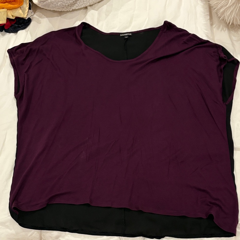 Express Deep Purple Short Sleeve Top